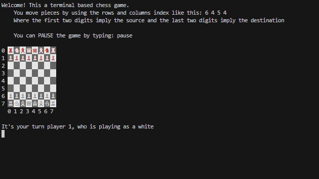 OdinChess look on the terminal